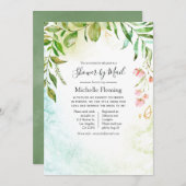 幾何結晶ベビー又はブライダルシャワーバイメール 招待状 (正面/裏面)