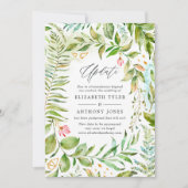 幾何結晶緑結婚の更新 招待状 (正面)