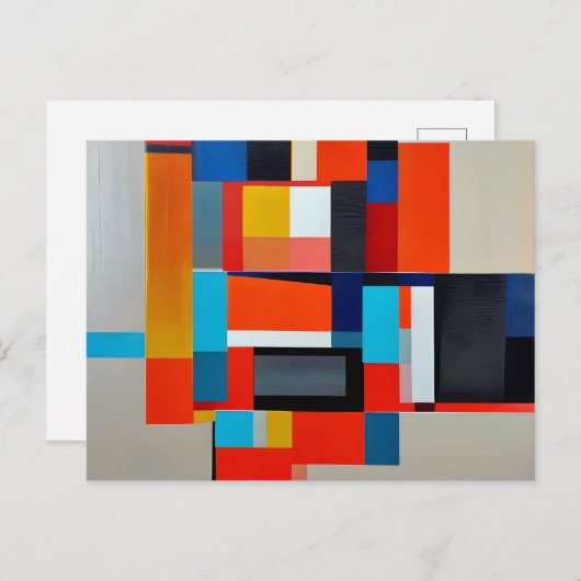 幾何絵画抽象芸術 ポストカード (正面/裏面)