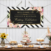 幾何線フローラ結婚のお祝いパーティー 横断幕