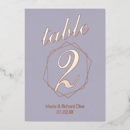 幾何縁どプレス箔テーブル番号 箔招待状