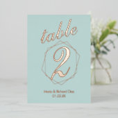 幾何縁どプレス箔テーブル番号 箔招待状 (立ち正面)