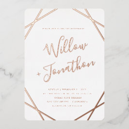 幾何縁ど箔招待状 箔招待状