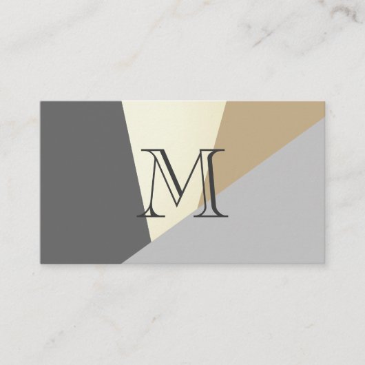 幾何自然スタイリッシュ色ブロックのモノグラム 名刺 (正面)