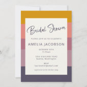 幾何自然モダンストライプ秋ブライダルシャワー 招待状 (正面)