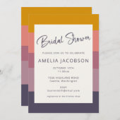 幾何自然モダンストライプ秋ブライダルシャワー 招待状 (正面/裏面)