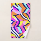 幾何芸術的カラフルパターン バスタオルセット (ハンドタオル)