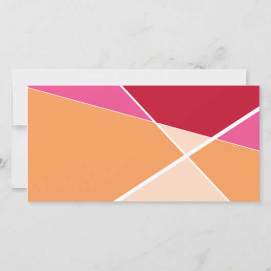 幾何芸術的色ブロック写真卒業 案内状 (裏面)