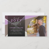 幾何芸術的色ブロック写真卒業 案内状 (正面)