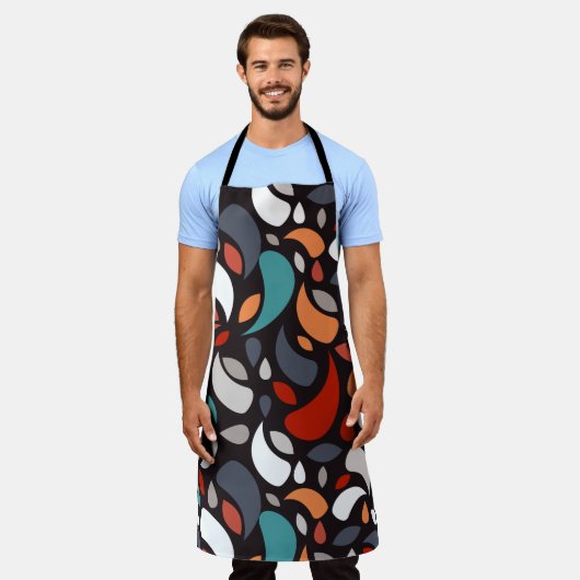 幾何葉 エプロン (着用した状態)