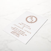 幾何装飾ハート結婚円の押し付け 箔招待状 (回転した状態)