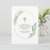 幾何観モダン葉バプテスマありがとう サンキューカード (スタンド正面)