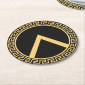 幾何記号のミニマルスタイリッシュリスト ラウンドペーパーコースター (アングル)