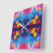 幾何記号抽象芸術#10デザイン2 スクエア壁時計 (傾斜)