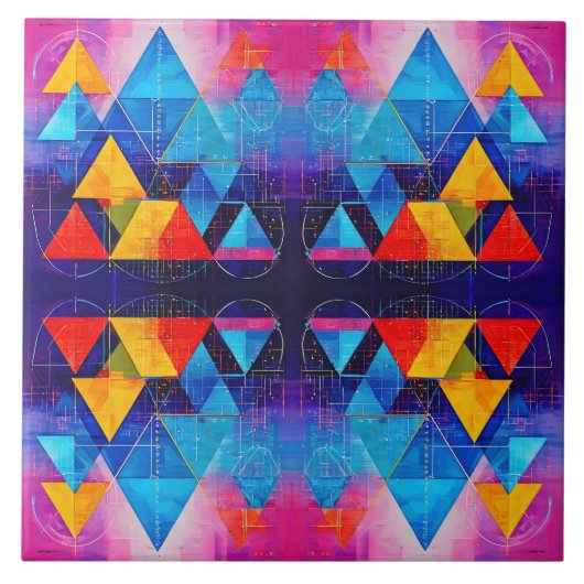 幾何記号抽象芸術#10デザイン2 タイル (正面)