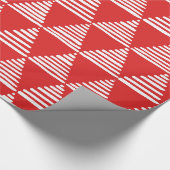 幾何赤と白パターン ラッピングペーパー (角)