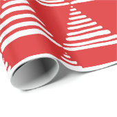 幾何赤と白パターン ラッピングペーパー (ロールコーナー)