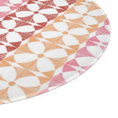 幾何赤のイカットストライプパターン カッティングボード (角)