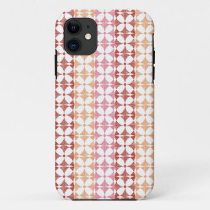 幾何赤のイカットストライプパターン iPhone 11 ケース
