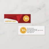 幾何赤はっきりした抽象芸術飛行機空港タクシー スキニー名刺 (正面/裏面)
