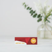 幾何赤はっきりした抽象芸術飛行機空港タクシー スキニー名刺 (スタンド正面)