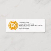 幾何赤はっきりした抽象芸術飛行機空港タクシー スキニー名刺 (裏面)