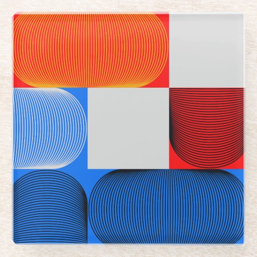 幾何遷移:抽象芸術ヴィンテージパターン。 ガラスコースター (正面)