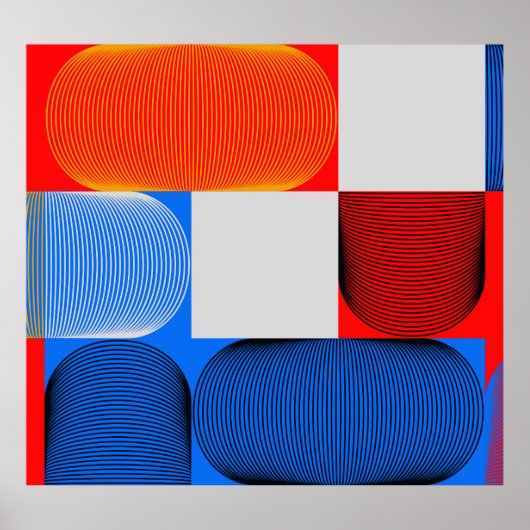 幾何遷移：抽象芸術ヴィンテージパターン。 ポスター (正面)