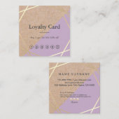 幾何金ゴールドクラフト印刷ラベンダロイヤリティ スクエア名刺 (正面/裏面)