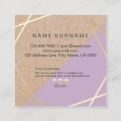 幾何金ゴールドクラフト印刷ラベンダロイヤリティ スクエア名刺 (裏面)