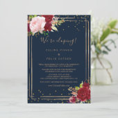 幾何金ゴールドグリッター及び赤飛び披露宴 招待状 (スタンド正面)