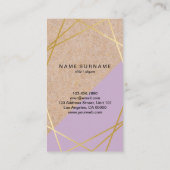 幾何金ゴールドパターンクラフトプリント紫縦 名刺 (裏面)