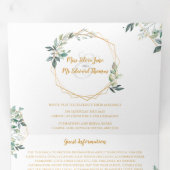 幾何金ゴールドリーフトリフォールド結婚式招待状 三つ折り招待状 (内部最初)