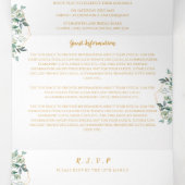 幾何金ゴールドリーフトリフォールド結婚式招待状 三つ折り招待状 (内部中)