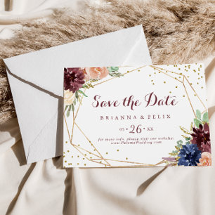 幾何金ゴールド書の横結婚線 セーブザデート