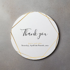 幾何金ゴールド結婚効果感謝していのステッカー ラウンドシール