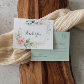 幾何金ゴールド緑の葉フローラ ポストカード