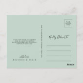 幾何金ゴールド緑の葉フローラ ポストカード (裏面)