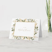 幾何金ゴールド緑ブライダルパーティありがとう サンキューカード (正面)