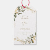 幾何金ゴールド緑秋の結婚式ありがとう ギフトタグ (正面)