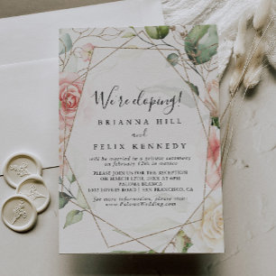 幾何金ゴールド緑葉落葉披露宴 招待状