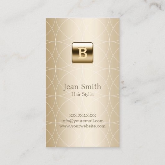 幾何金箔モノグラム美容師 名刺 (正面)