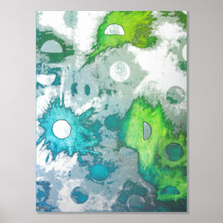 幾何銀箔プリント 箔ポスター