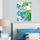 幾何銀箔プリント 箔ポスター (インサイチュ (寝室))