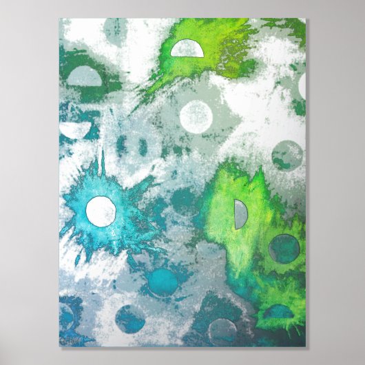 幾何銀箔プリント 箔ポスター (正面)