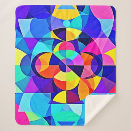 幾何鮮やかの喜び シェルパブランケット