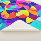 幾何鮮やかの喜び シェルパブランケット (3/4)