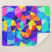 幾何鮮やかの喜び シェルパブランケット (正面(横))