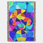 幾何鮮やかの喜び スローブランケット (正面縦)