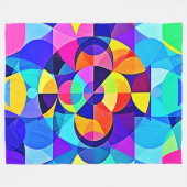 幾何鮮やかの喜び フリースブランケット (正面(横))